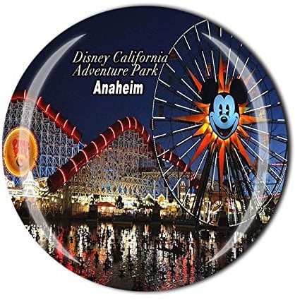 3D Anaheim Disney California Adventure Park USA Fridge Magnet Souvenir Crystal Glass Magnet Travel Souvenir Collection Gift Home Kitchen Decoration
