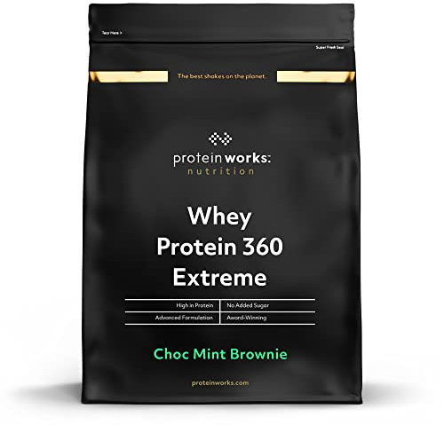 Protein Works - Protéine Whey 360 Extrême | Premium Whey Shake | Apport protéinés | Protéines haut de gamme | 34 Servings | Brownie Menthe-Chocolat | 1.2kg