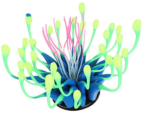 Glühender Effekt Künstliche Korallen Pflanzen Dekor Weiche Silikon Korallen Simulation Aquarium Pflanze Aquarium Landschaft Dekoration Ornamente(Blau)