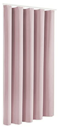Blackout Verdunkelungsvorhang Thermovorhang mit Kräuselband Sopran BxH 140 x 175/245 cm | rosé / rose | Schal mit Gardinenband | Vorhang Gardine | weich fließender Stoff (bügelleicht) | (140x245cm)