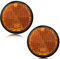 DARKGUARD 2xCatadioptrico Redondo Amarillo Adhesivo para Remolque, Ø60 mm Redondo Reflectante Seguridad para Remolque Postes de Puerta Bicicleta Homologados E (Amarillo-Redondo-Adhesivo-2Piezas)