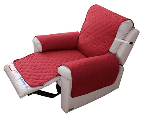 DZYP Sesselschoner Sesselauflage Relax Sofabezüge, Gepolsterter Sesselüberwurf Sesselschutz rutschfest Bezug Für Couch Fernsehsessel Relaxsessel Möbelschutz (Rot)