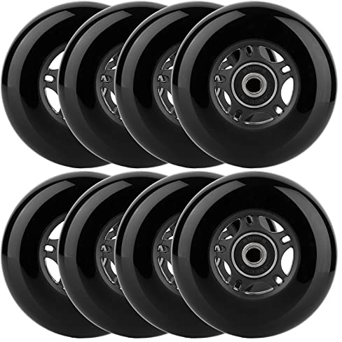 WHEELCOME Inline-Skate-Räder für Außen- und Innenbereich, Rollschuh-Räder, 85a Rollhockey-Räder mit Kugellagern, ABEC-9 für Roller-Gepäckreparatur, 64 mm, 70 mm, 72 mm, 76 mm, 80 mm Durchmesser,