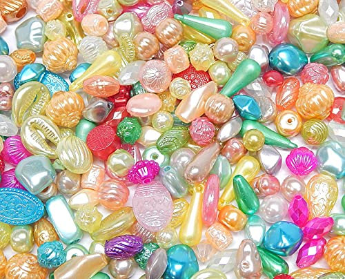 100g Zuchtperlen Imitat Perlen, Perlmutt Wachsperlen Bunte Perlenmischung Set Mix Motive Kunstperlen Set Party Dekoration Bastelset