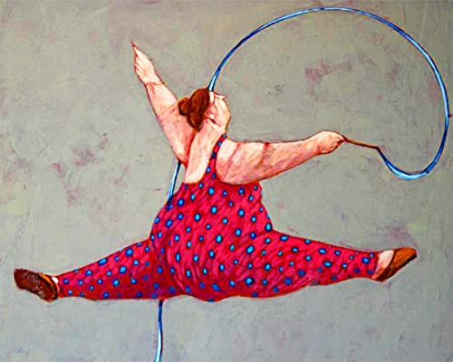 Peindre par Nombre,Kit de par Numero Adultes DIY Peinture pour Adultes Enfants Seniors Débutant Peinture avec Pinceaux Acrylique Pigmentée Pigmentée Cadeau Grosse femme qui danse 60x75cm sans Cadre