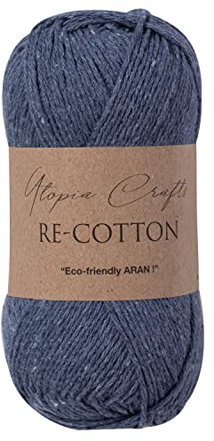 Utopia Crafts Re-Cotton Strickgarn, 100 g (Indigoblau)
