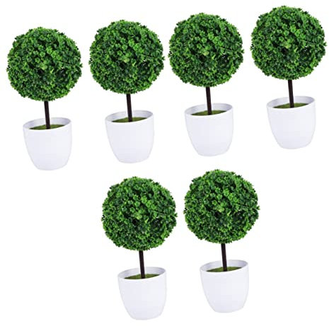 HOMSFOU 6piezas De Artificiales De Plástico para Decoración Color Verde Natural