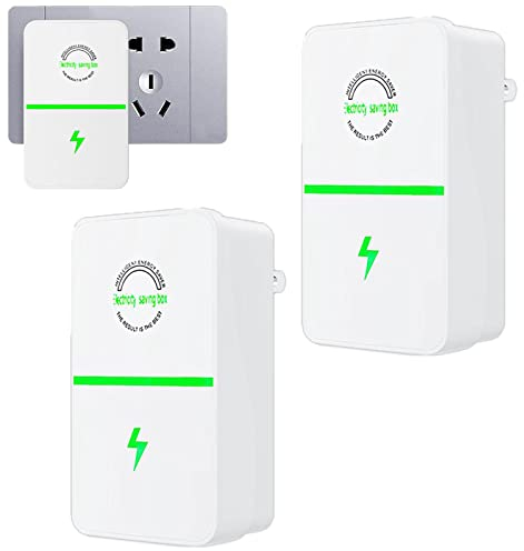 Pro Power Saver,Haushaltsstromsparer,Energiespargerät,Stromsparbox,Haushaltsbüromarktgerät,elektrischer Intelligenter Stecker,90-250V (EU,2 Stk)