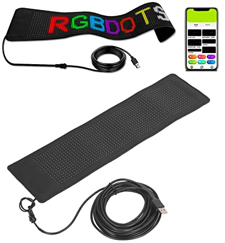 Panneau LED Publicitaire Énorme, 390 x 107 mm, Bluetooth 5.0, Étanche, Programmable, Affichage Animé pour Magasin, Événements, Publicité