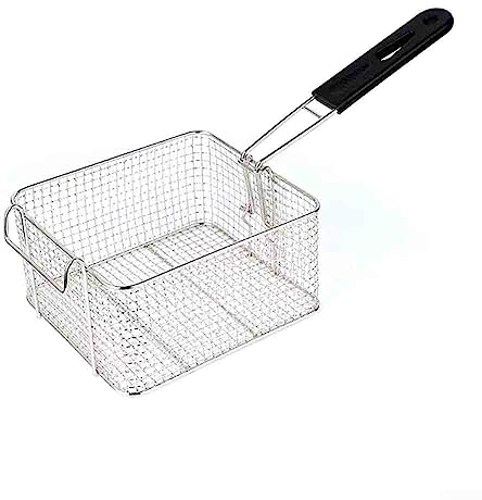HEIBTENY Mini Frittierspieße,Frittierkorb Für Topf,Chips Fisch Frittierkorb,Edelstahl Fritierkorb Siebfür Brathähnchen, Fisch, Pommes Frite(20.5 × 18.5 × 10.5 cm)
