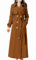 Feziakuk Trench long pour femme Manteau double boutonnage Veste coupe-vent Couleur unie Revers Manteau de mi-saison avec ceinture réglable, marron, XL