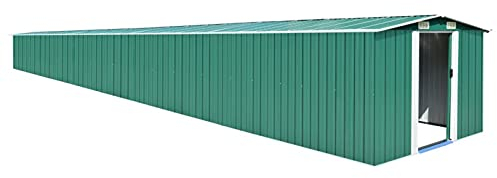 ZEYUAN Green Garden Shed 257 x 990 x 181 cm Galvanised Steel, Garden Shed, Garden Tool Shed, Garden Shed (SPU:47036)