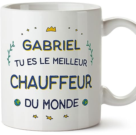 Mugffins Tasses Personnalisables pour CHAUFFEUR homme - En Français - Cadeau Personalisé- Meilleur du Monde - 11 oz / 330 ml