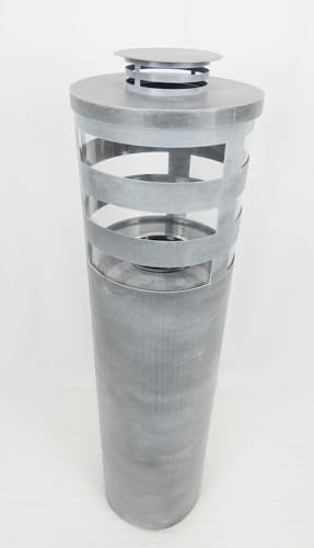 Windlicht, Säule verzinkt, mit Glaseinsatz, Ø 20 x 78 cm