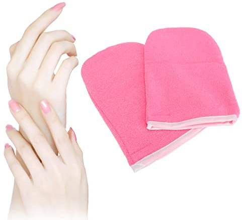 Parafina Manos, Guantes de Parafina, 2 Guantes de Tratamiento de Parafina para Aislamiento Térmico Cuidado de Belleza y Manoplas de Terapia de Manos con Cera Caliente Engrosados ​​y Suaves Lavables