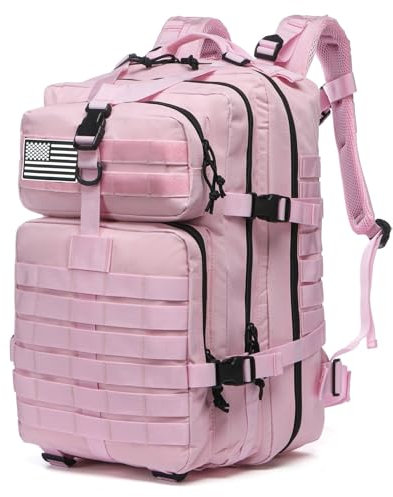 Thuram 45 l robuster Nylon-Rucksack, wasserdicht, für Angeln, Jagd, Outdoor, Militär, taktischer Sport, Camping, Wandern, Pink, 45L, Outdoor-Rucksack, taktischer Rucksack