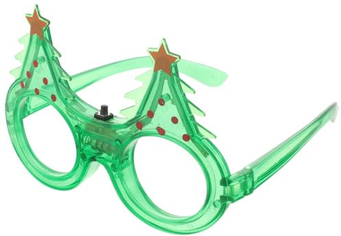 PRETYZOOM Christmas Tree Light Up Flashing LED Sunglasses, Glow in the Dark LED Glasses Novelty Eyewear Plastic Light Up Glasses Christmas Tree Costume for Party Favors