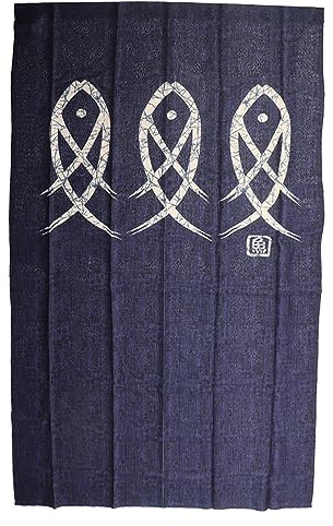 Acouto Cortinas Cortina Ciega Cortinas Impresas Durable El Estilo Japonés Noren Cortina de Puerta Divide la Puerta Divisor de la Habitación Cortinas de Tela de Pescado Cortina Ciega