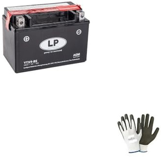 Compatible avec AEON Overland 180 180 2002 à 2008 Batterie déjà prête à l'emploi LP YTX9-BS 8,4 Ah 12 V spécifique pour moto, scooter bricolage 150 x 87 x 105 mm
