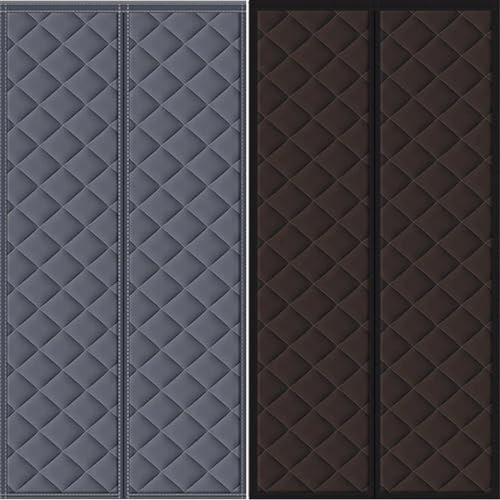 Magnetic Thermal Insulated Door Curtain - Self-Absorbing Cotton, Thickened for Autumn and Winter - Partition Curtain for Home Insulation (Color: Grey, Size: 110x210)