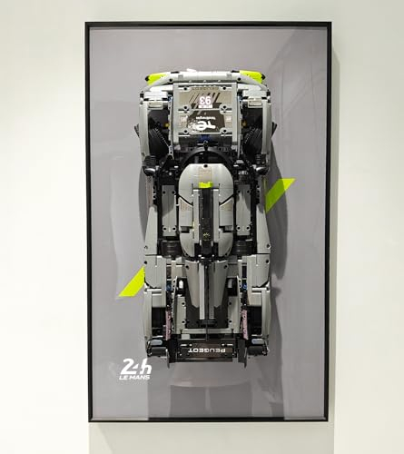 icuanuty Display Wandtafel für Lego Technic Peugeot 9X8 24H Le Mans Hybrid Hypercar 42156, Bauklötze, Geschenke für Lego-Liebhaber (Nur Display-Wand)