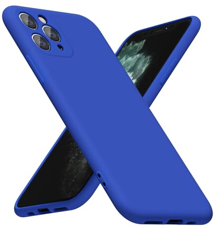 LoeoeL for iPhone 11 Pro Max Phone Case Silicone, Minimalist Ultra Thin Slim Soft Rubber Gel Solid Color Matte TPU Cute Case for Women Men, Girly Plain Aesthetic Design & Camera Cover, Royal Blue