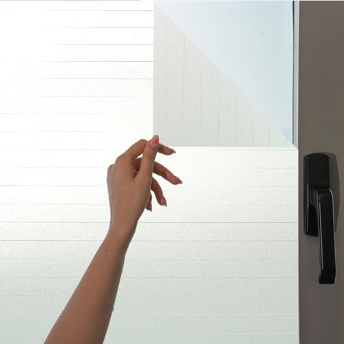 MARAPON® Vinilo Ventana Diseño a Rayas estreches [44.5x200 cm] – Incluye Libro Electrónico con Consejos Profesionales – Vinilos para Ventanas con Adhesión Estática - Vinilo Opaco para Ventanas