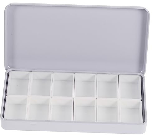 SEWACC 1 Set Aquarellgitter Leere Aquarelldose Aquarell Farbpfanne Leerer Aquarellkoffer Paletten Farbkoffer Kunststoff Farbpfanne Aquarellkoffer Für Künstler Studenten Leere