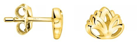SOFIA MILANI - Damen Ohrringe 925 Silber - vergoldet/golden - Lotus Blume Ohrstecker - E2964