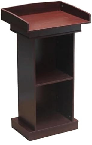 JIURUOZ Rednerpult, Stehpult, Podium, Holz Podium Stand mit 2 Offenen Lagerung Stehend Rednerpult Konferenz Tisch Tragbare Einfache Lehrer Podien
