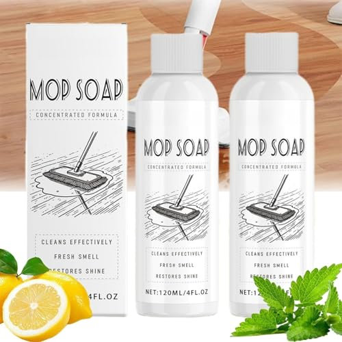 Moppseife, Moppseife für Bodenreinigung, Stark Duftende Konzentrierte Formel für Bodenreinigung, Duftende Moppseife für Hartholzböden, Kraftvolle Dekontamination (2 Stück)