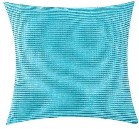 WJIAYAO Kissenbezug Kissenbezüge, Dekokissenbezüge for Couch, Sofa, Bett, bequem, weich, Cord, beidseitig maisgestreift(Sky Blue)