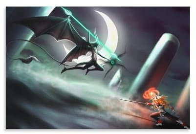 JANSD Poster auf Leinwand, Motiv: Bleach Ichigo gegen Ulquiorra, Ölgemälde, Dekoration, ungerahmt, 30,5 x 45,7 cm