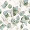 Papier peint feuilles d'eucalyptus - Motif floral/naturel, papier peint moderne pour salon, chambre, couloir - Papier peint décoratif de luxe - Vert/blanc World of Wallpaper AF0036