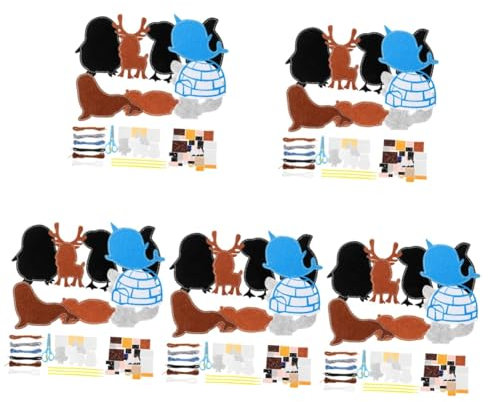 DIYEAH 5 Sätze Tierset aus Filz Wollfilz Webpelzstoff Tiere Filzstoff Bausatz Fuchs bastel Set für Sewing kit for Nähset für Tier-Nähset nähen gefühlt
