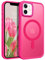 VENINGO Magnetica Cover per iPhone 12 Mini Custodia Compatibile con MagSafe Cover Traslucida Opaca Silicone Tpu Anti Impronte Digitali Custodia per iPhone 12 Mini 5,4 Pollice Rosa Caldo
