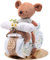 Trend Mama® |Windeltorte Motorrad mit Kuscheltier Maus | Boho |16 Windeln,Musselintuch,Socken,Kuscheltier,Holzbutton Hello World,Baby Schriftzug| Windelmotorrad