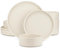 ZIHDKE Services de Table Service de Table en grès Beige 12/24/36 pièces avec Assiette à dîner/Dessert/Bol for 4/8/12 Personnes(24-Piece)