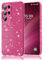 Eherui Custodia per Samsung Galaxy S23 Ultra 5G con glitter, in silicone TPU, anti-impronte, resistente agli urti, sottile, antigraffio e custodia protettiva per Samsung S23 Ultra, rosa viola