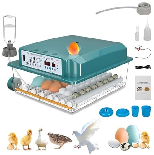 Brutautomat Vollautomatisch, Inkubator für 24-36 Eier mit Brutkasten Hühner Eierinkubator Rotationssystem der Eier und Automatischer Befeuchtung, hat einen integrierten Feuchtigkeitsanzeiger