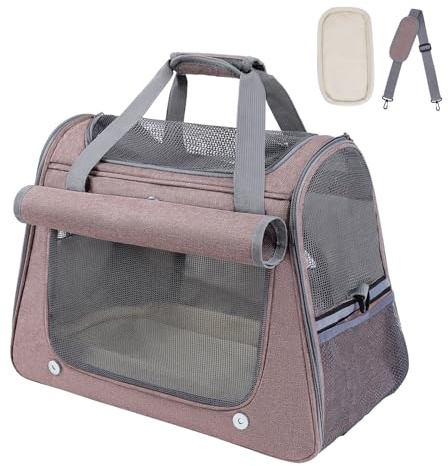 YooxArmor Transporttasche für Katzen & Kleinhunde,Katzentransportbox Hundetransportbox Faltbare für Reise & Auto,45 x 25 x 34 cm,Tragbar Hundebox Katze Tragetasche bis 9kg