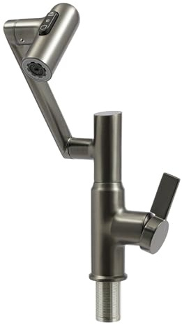 Grau Drehbarer Wasserhahn mit LED Temperaturanzeige Küchenarmatur Armatur Multifunktionshahn Wasserfallarmatur Multifunktionaler Verlängerungshahn für Wohnungen Bäder Toilette Einkaufszentren Hotels