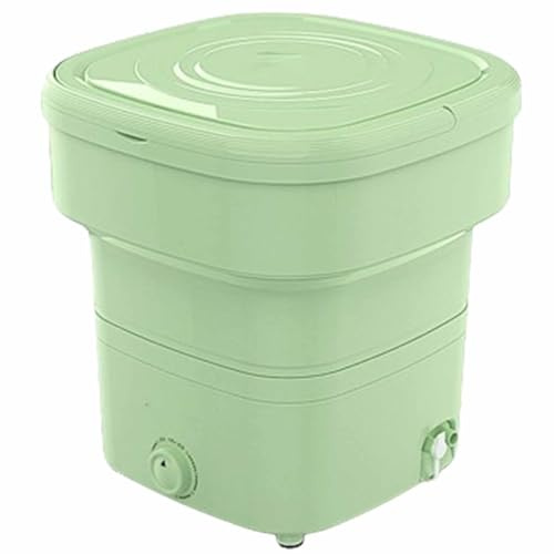 Lavadora portátil de tamaño pequeño y gran capacidad, con impulsor que imita el lavado a mano, ideal para lavar y secar (verde)