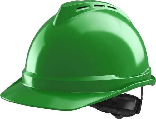 MSA V-Gard 500 Bauhelm - Schutzhelm mit Belüftung für Baustelle & Industrie - bequemer Helm nach DIN EN 397 für die Arbeit