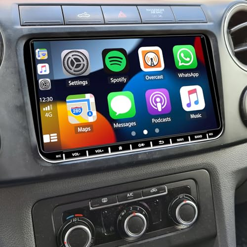 Android 14 2 DIN Autoradio Für VW Amarok 2010-2015 mit kabellosem Carplay Android Auto Doppel Din Radio 9 Zoll Touchscreen mit GPS Navi WiFi Bluetooth RDS FM Radio SWC Mikrofon Rückfahrkamera