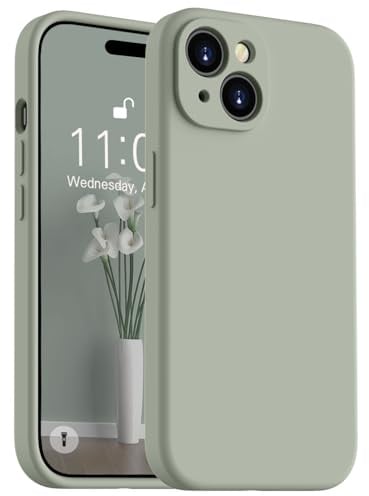 Kukiwhy für iPhone 15 Hülle Silikon Case, Kupfer Grün | Handyhülle für iPhone 15 Dünn Slim mit Microfiber-Innenfutter Case, Rundumschutz mit Kratzfeste Schutzhülle