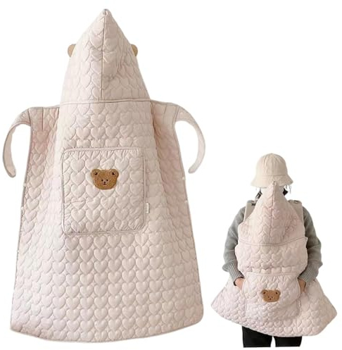 Babytrage-Überzug Winterdecke warm und winddicht mit niedlichem Herzmuster Kinderwagendecke mit Tasche weich und dick Babyschalenbezug