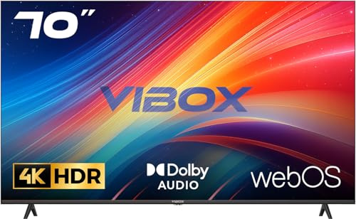 Vibox 70 4K LED Smart TV | WebOS | 3x HDMI, 2x USB | Wall Mount Compatible | Gesture Remote with Streaming Controls