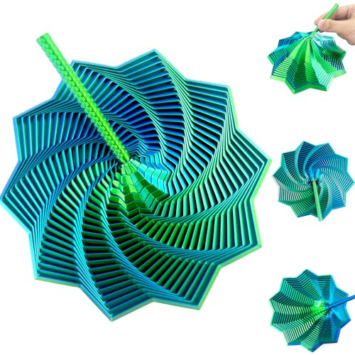 Tangdudu 14,5 cm Fractal Fidget Hexagon 3D, stressavlastande fidgetleksaker, stressavlastande leksak för vuxna och barn, sensoriska spel autism, färgglad sexkantig geometrisk sensorisk leksak (grön)