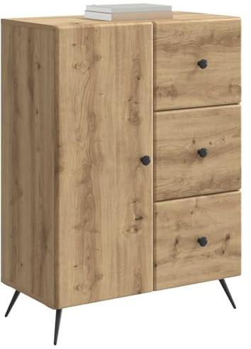 vidaXL Sideboard Artisan-Eiche 66 x 34,5 x 90 cm Holzwerkstoff, Wohnzimmer Sideboard, modernes rechteckiges Design, viel Stauraum, Coole Dekoration, Flexible Aufbewahrung